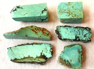 Natural Turquoise Slab - 92 grams - Arizona - Nevada - Lot of 6 - Old Stock - Image 1 of 2