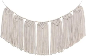 Wall Hanging Banner Large Boho Handmade Woven Curtain Fringe Garland Wall Art H - Picture 1 of 7