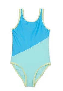 Wonder Nation Girls’ Blue One-Piece Swimsuit with UPF 50 Size L PLUS (10-12) NEW - Picture 1 of 4