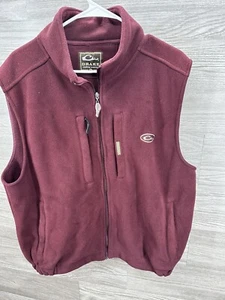 Drake Waterfowl 1602MRN Windproof Layering Maroon Fleece Vest Sz Large - Picture 1 of 4