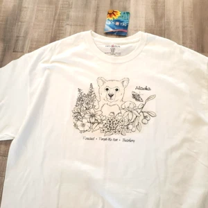 Vintage Neu Del Sol Skagway Alaska Shirt Gr. L Natur Bär Farbwechsel Neu mit Etikett - Bild 1 von 10
