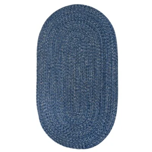 Capel Worcester Indoor/Outdoor Braided Oval Area Rug - Dark Blueprint - 2' X 3' - Picture 1 of 4