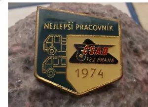 1974 CSAD Bus Coach Truck Transport Firm Czechoslovakia Good Worker Pin Badge - Picture 1 of 2