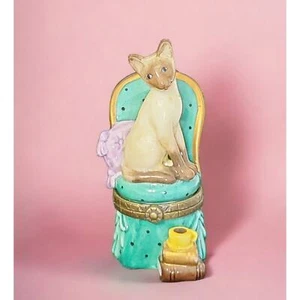 Siamese Cat Porcelain Trinket Box Midwest of Cannon Falls - Picture 1 of 8