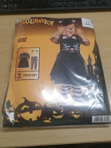 Kids Halloween CAT Costume 3 Piece Set 1-2 Years JUST £6.49 FREEPOST - Picture 1 of 12