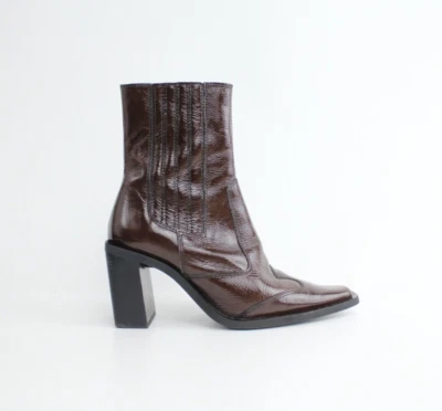 Ботинки челси Topshop лакированная кожа на блочном каблуке ботильоны с выдвижным квадратным носком  - Изображение 1 из 4