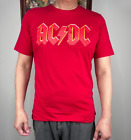 ACDC Shortsleeve T-shirt Haut Homme Équipage Moyen Col Bande Rouge Logo Graphique Décontracté