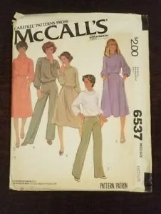 DE COLECCIÓN McCALL'S MISSES PANTALONES DE VESTIDO SIN CORTAR PATRÓN (Para Tejidos Elásticos) - 6537 - Imagen 1 de 5
