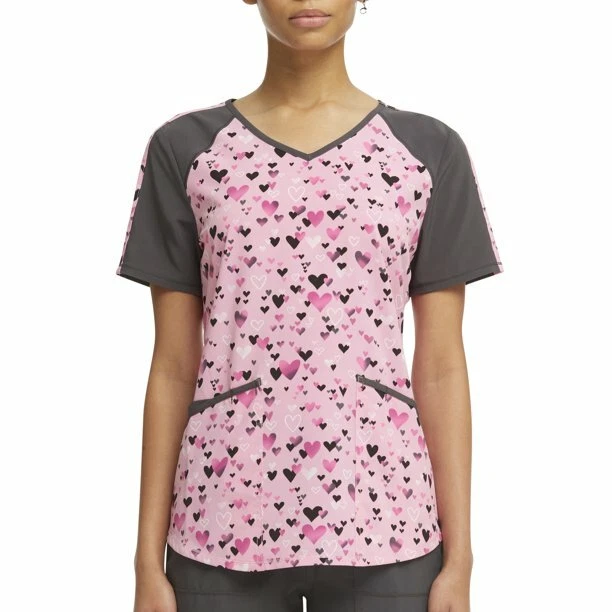 Scrubstar Women's Novelty Halloween Christmas Disney Print Nurse Scrub Top - Image 1 of 1