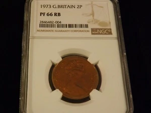 1973 2P Great Britain NGC PF 66 RB - Picture 1 of 2