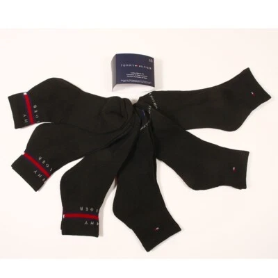 Tommy Hilfiger 6 Pair Cushion Quarter Cut Socks black size 7-12 - Image 1 of 2