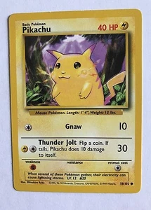 POKEMON PIKACHU GNAW ORIGINAL CARD RARE PURPLE BACKGROUND LEVEL 12 #25 NM - Picture 1 of 2