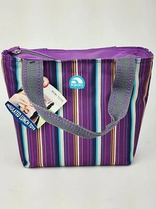 Igloo Insulated Mini Lunch Tote Purple Striped NWT - Picture 1 of 12