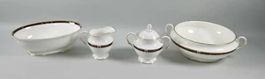 Lenox China REGENCY BLACK Creamer, Sugar Bowl, Oval & Round Vegetable Bowls - Picture 1 of 4