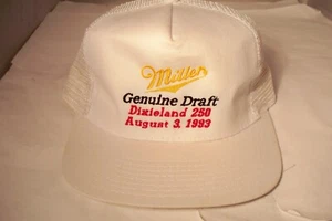NWOT Vintage Miller Genuine Draft Dixieland 250 8-3-1993 Trucker Snapback Hat - Picture 1 of 9