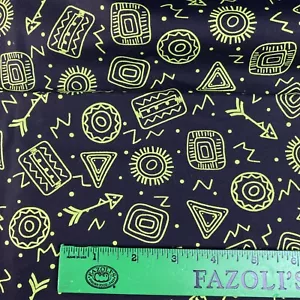 2 yds Pow Wow Black Neon Abstract Fabric 2017 Sue Marsh RJR Fabrics 44" W - Picture 1 of 8