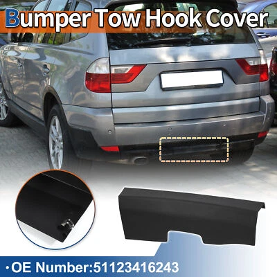 Tampa de gancho de reboque para para-choque traseiro de carro para BMW X3 E83 2006-2010 No.51123416243 sem pintura - Imagem 1 de 4