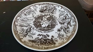 Vintage Busch Gardens Tampa Florida Souvenir Teller groß - schöner Papageien Elefant - Bild 1 von 4