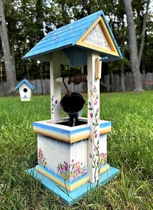 BEAUTIFULLY HANDMADE UNIQUE WISHING WELL 20" TALL WATER FLOWS & LIGHTS - ARTSY - - Picture 1 of 15