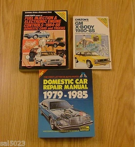 3 Antique Car Service Manuals from the 1980s, Fine Binding and American. - Bild 1 von 7