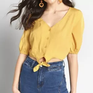 New ModCloth x Collectif Feeling Knot-ty Crop Top - Picture 1 of 5