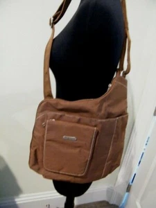 LARGE TRAVELON BROWN NYLON CROSSBODY TRAVEL/CAREER TOTE - Picture 1 of 5