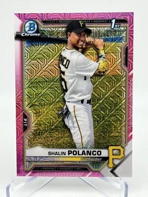2021 Bowman Chrome Prospects Mega Box Pink Mojo Refractor /199 Shalin Polanco - Image 1 of 4