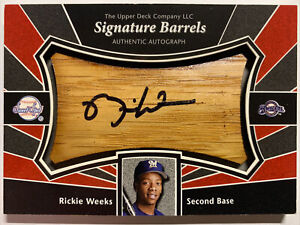 2004 Upper Deck Sweet Spot Signature Bat Barrels Rickie Weeks Auto Autograph