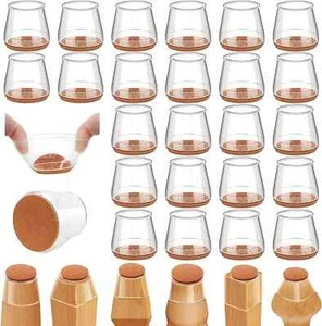 36 Pack Upgraded Ruby Slider Chair Leg Protector Hardwood Floors Fits All Shape - Picture 1 of 7