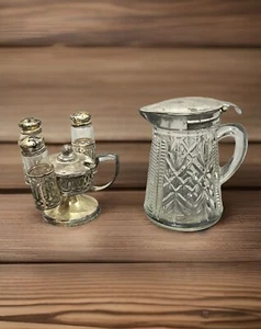 MCM Silber Teller Tri Salz Pfeffer Gewürz Sahne Zucker Behälter - Bild 1 von 11