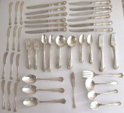 91 PIEZAS CUBIERTOS DE PLATA QUEEN ELIZABETH NACIONAL DOBLE PROBADO CUBIERTOS Foto 1 de 2