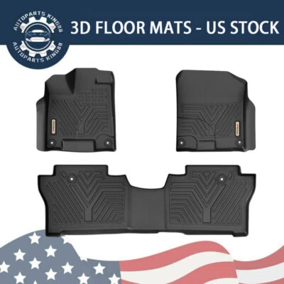 3D Floor Mats for 2019 - 2025 Honda Passport All-Weather TPE Rubber Floor Liners - Image 1 of 4