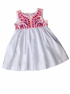 Toddler Girls White Spring Dress With Colorful Embroidery Summer Dress - Picture 1 of 1