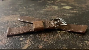 Banda de reloj vintage de colección de piel de becerro de aspecto angustiado década de 1950 Gemex EE. UU. - Imagen 1 de 5