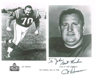 Original Autograph PSA/DNA of Art Donovan of the Balt. Colts 8x10 combo shot, #1 - Image 1 of 2