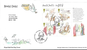 2012 Roald Dahls Kindergeschichten Kleinbogen Tallents Hausstornierung FDC - Bild 1 von 1