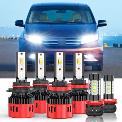 Combo de faros LED altos/bajos + bombillas antiniebla 6000K para Honda Ridgeline 2017-2020 Foto 1 de 4