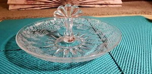Viking New Martinsville Florentine Etched GrapeVine Platter/Plate /center handle - Picture 1 of 9