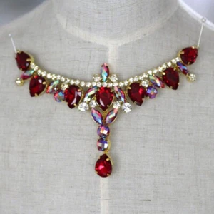1X Bling Rhinestone Applique Glitter Neckline Decorative Diamond for Dance Dress - Picture 1 of 17
