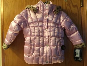 CHAQUETA CON CAPUCHA ACOLCHADA ROSA FRÍO GRANDE RIBETE DE PIEL SINTÉTICA JÓVENES NIÑAS TALLA 4 - Imagen 1 de 9