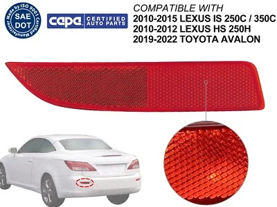 Reflector trasero para 2010-2015 IS 250C 350C lado izquierdo del conductor 8192053040 CAPA Foto 1 de 4