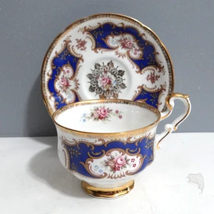 Vintage Paragon Blue And Gold Teacup And Saucer - Picture 1 of 11