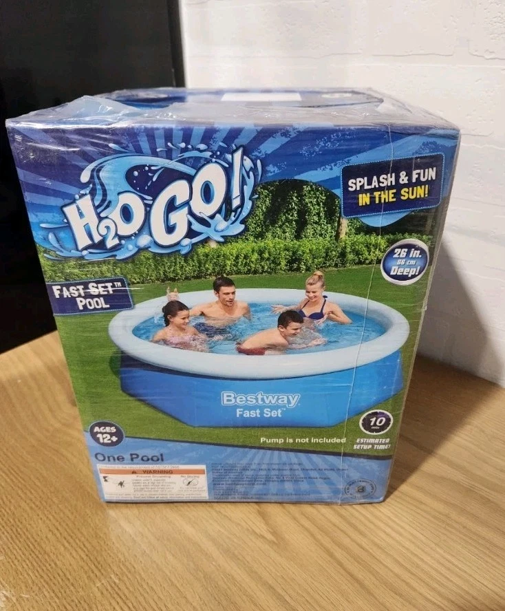 Kiddie Family Swimming Pool Soft Side H2O GO Bestway 8ft x 26in Ball