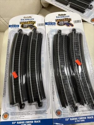 2 Packs Bachmann E-Z Track 22" Radius Curve 8 Pieces Total HO Scale 44403 NEW - Image 1 of 4