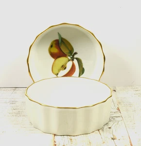 Coppia di Ramekins Quiche Singoli Royal Worcester Evesham Porcellana Oro - Foto 1 di 4