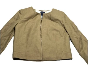 J.Crew Women Tan Cardigan Blazer Wool Jacket Sz 10 - Picture 1 of 7