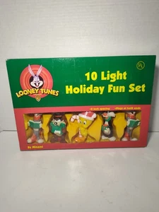 VTG Classic Looney Tunes 10 Christmas Light Holiday Set 1997 By Minami OPEN BOX - Picture 1 of 5