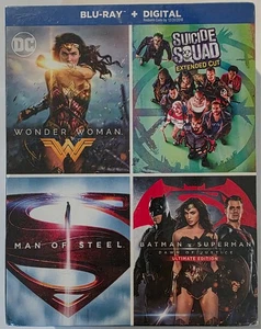 DC 4 FILMS BLU RAY MAN OF STEEL BATMAN V SUPERMAN SUICIDE SQUAD WONDER WOMAN - Bild 1 von 1