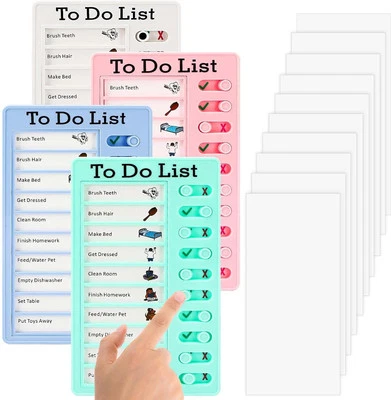 Memo-Tafel Set 4x To-Do Checkliste & 10 Trockenlöschblätter - Organisationstafel - Bild 1 von 4