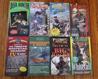 8 Deer Hunting VHS Lot~ Primos The Truth-The Tree Lounge-Wasp-Lohman-Prime Time  - Image 1 of 4